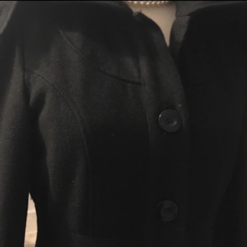 Anthropologie Black A-Line Wool Coat - Picture 9 of 12